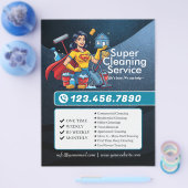 Modern House Cleaning Maid Service Housekeeping Flyer (Enkel)