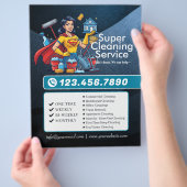 Modern House Cleaning Maid Service Housekeeping Flyer (Hand)