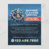 Modern House Cleaning Maid Service Housekeeping Flyer (Voorkant)