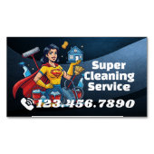 Modern House Cleaning Maid Service Housekeeping Magnetisch Visitekaartje (Voorkant)