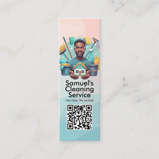 Modern House Cleaning Maid Service Housekeeping Mini Visitekaartje (Voorkant)