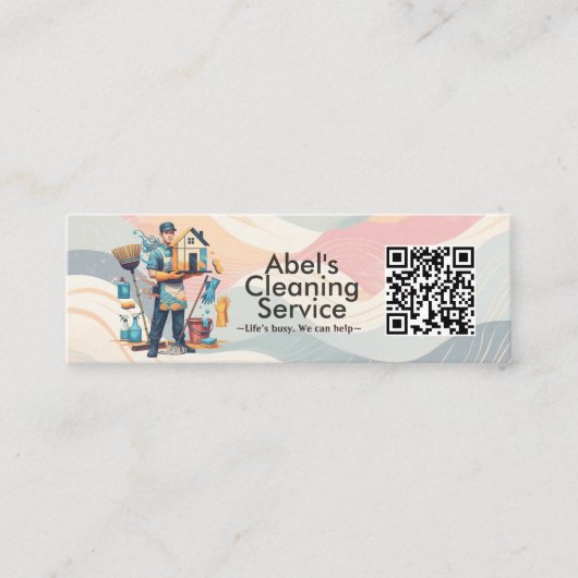 Modern House Cleaning Maid Service Housekeeping Mini Visitekaartje (Voorkant)