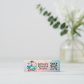 Modern House Cleaning Maid Service Housekeeping Mini Visitekaartje (Staand voorkant)