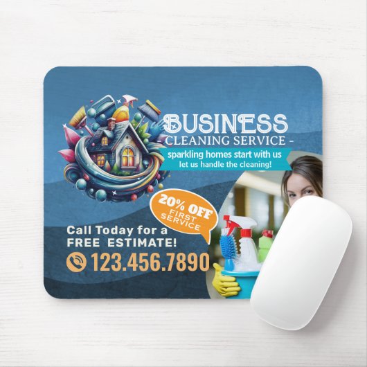 Modern House Cleaning Maid Service Housekeeping Muismat (Met muis)