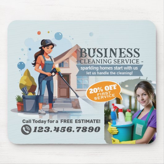 Modern House Cleaning Maid Service Housekeeping Muismat (Voorkant)