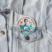 Modern House Cleaning Maid Service Housekeeping Ronde Button 7,6 Cm (In situ)