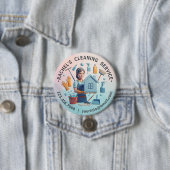 Modern House Cleaning Maid Service Housekeeping Ronde Button 7,6 Cm (In situ)