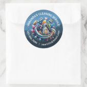 Modern House Cleaning Maid Service Housekeeping Ronde Sticker (Tas)