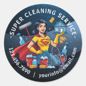Modern House Cleaning Maid Service Housekeeping Ronde Sticker (Voorkant)