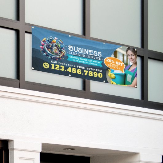 Modern House Cleaning Maid Service Housekeeping Spandoek (Buitenkant Gebouw)