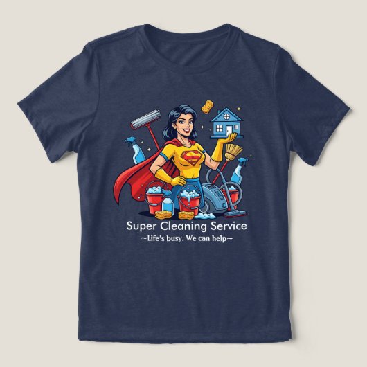 Modern House Cleaning Maid Service Housekeeping Tri-Blend Shirt (Design voorkant)