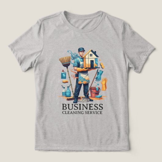 Modern House Cleaning Maid Service Housekeeping Tri-Blend Shirt (Design voorkant)