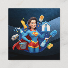 Modern House Cleaning Maid Service Housekeeping Vierkante Visitekaartje