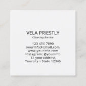 Modern House Cleaning Maid Service Housekeeping Vierkante Visitekaartje (Achterkant)