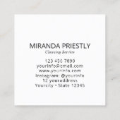 Modern House Cleaning Maid Service Housekeeping Vierkante Visitekaartje (Achterkant)