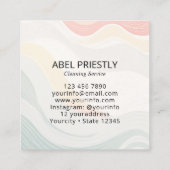 Modern House Cleaning Maid Service Housekeeping Vierkante Visitekaartje (Achterkant)