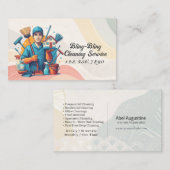 Modern House Cleaning Maid Service Housekeeping Visitekaartje (Voorkant / Achterkant)