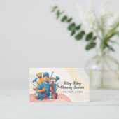 Modern House Cleaning Maid Service Housekeeping Visitekaartje (Staand voorkant)