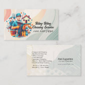 Modern House Cleaning Maid Service Housekeeping Visitekaartje (Voorkant / Achterkant)