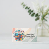 Modern House Cleaning Maid Service Housekeeping Visitekaartje (Staand voorkant)