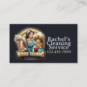 Modern House Cleaning Maid Service Housekeeping Visitekaartje (Voorkant)