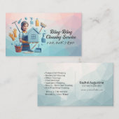 Modern House Cleaning Maid Service Housekeeping Visitekaartje (Voorkant / Achterkant)