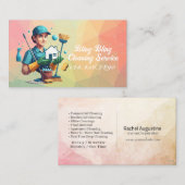 Modern House Cleaning Maid Service Housekeeping Visitekaartje (Voorkant / Achterkant)