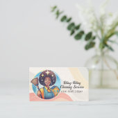 Modern House Cleaning Maid Service Housekeeping Visitekaartje (Staand voorkant)