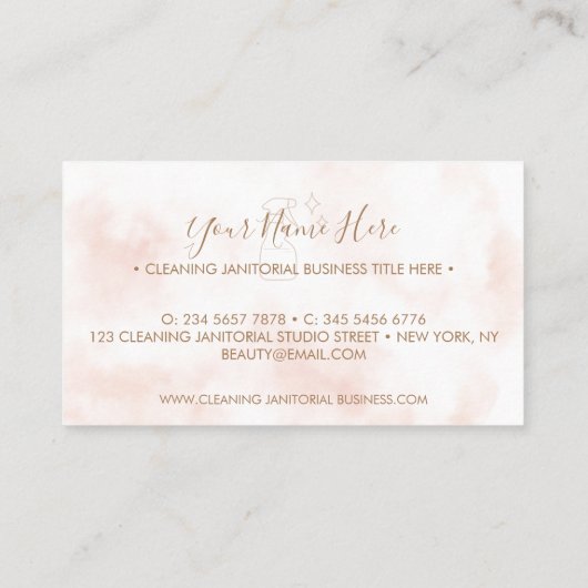 Modern House Cleaning Service & Maid Visitekaartje (Achterkant)