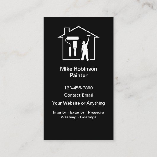 Modern House Painter Business Cards Design Visitekaartje (Voorkant)