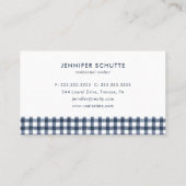 Modern House Simple Navy Pset Real Estate Agent Visitekaartje (Achterkant)