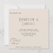 Modern  Housewarming Cocktail Party Pin Up Kaart (Achterkant)