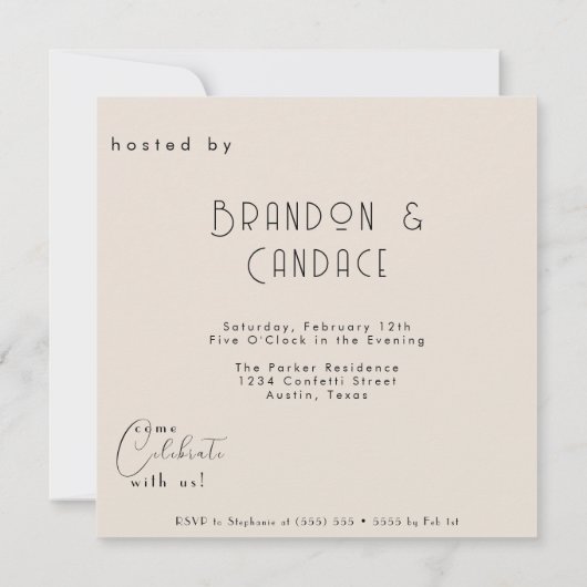 Modern  Housewarming Cocktail Party Pin Up Kaart (Achterkant)