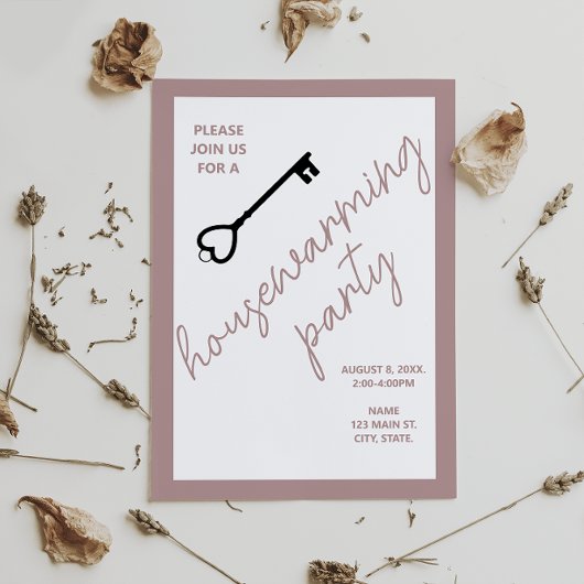 Modern Housewarming Open Huis Uitnodiging | Taupe