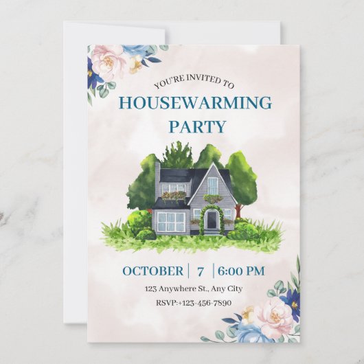 Modern Housewarming Party Invitation Kaart (Voorkant)