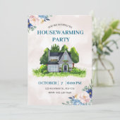Modern Housewarming Party Invitation Kaart (Staand voorkant)