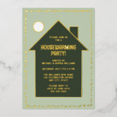 Modern Housewarming Party Nieuw Huis Viering Folie Uitnodiging (Voorkant)
