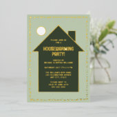 Modern Housewarming Party Nieuw Huis Viering Folie Uitnodiging (Staand Voorkant)