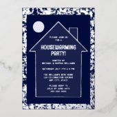 Modern Housewarming Party Nieuw Huis Viering Folie Uitnodiging (Voorkant)