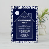 Modern Housewarming Party Nieuw Huis Viering Folie Uitnodiging (Staand Voorkant)