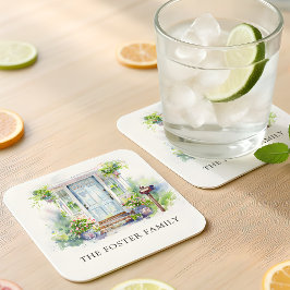 Modern Housewarming Party Simple Watercolor Kartonnen Onderzetters