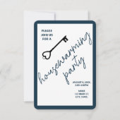 Modern Housewarming Party Uitnodiging | marineblau (Voorkant)