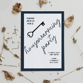 Modern Housewarming Party Uitnodiging | marineblau