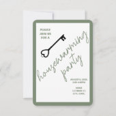 Modern Housewarming Party Uitnodiging | Sage Green (Voorkant)