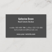 Modern Housing Silhouette Real Estate Agent Visitekaartje (Achterkant)