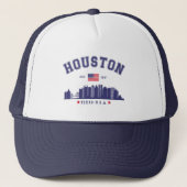 Modern Houston Skyline  Trucker Pet (Voorkant)