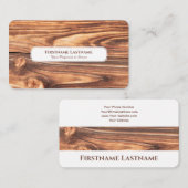 Modern hout interieur design elegant wit visitekaartje (Voorkant / Achterkant)