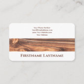 Modern hout interieur design elegant wit visitekaartje (Achterkant)