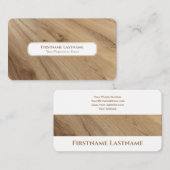 Modern hout interieur design elegant wit visitekaartje (Voorkant / Achterkant)