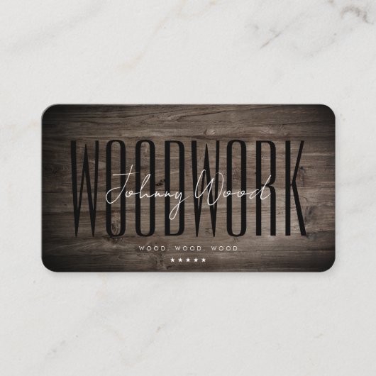 Modern houtbewerking Professioneel Rustiek Hout Visitekaartje (Voorkant)